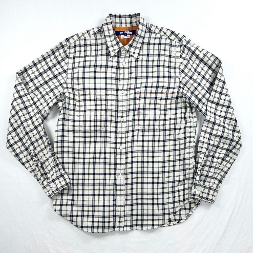 Junya Watanabe Man Comme des Garcons Shirt Large Button Up Plaid Cotton Japan